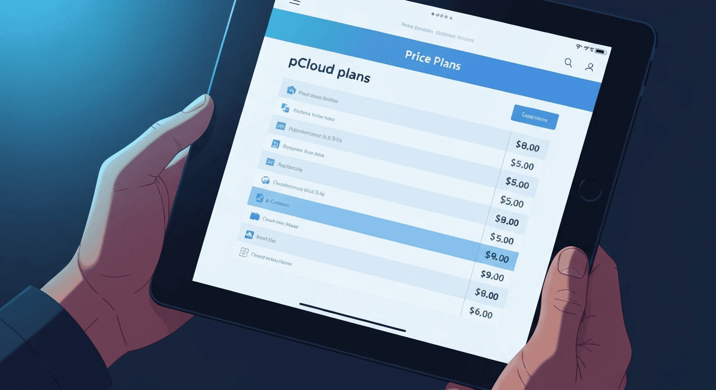 pCloud plans price comparison chart