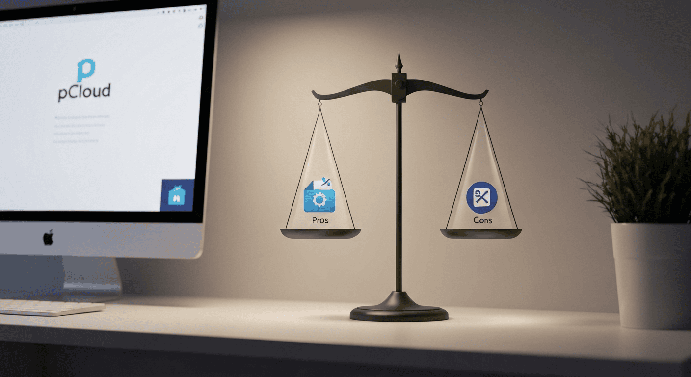 pCloud pros and cons scale