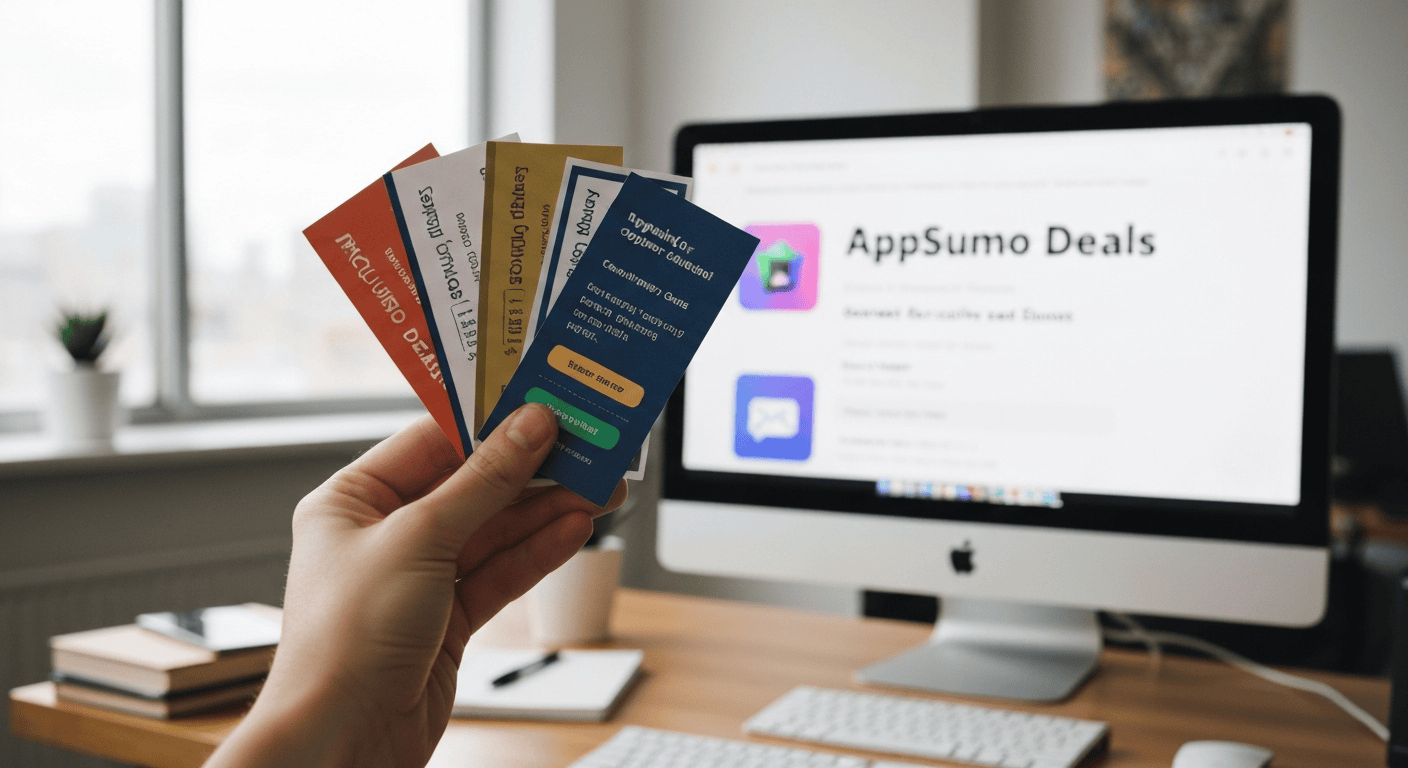 Hand holding digital coupon codes