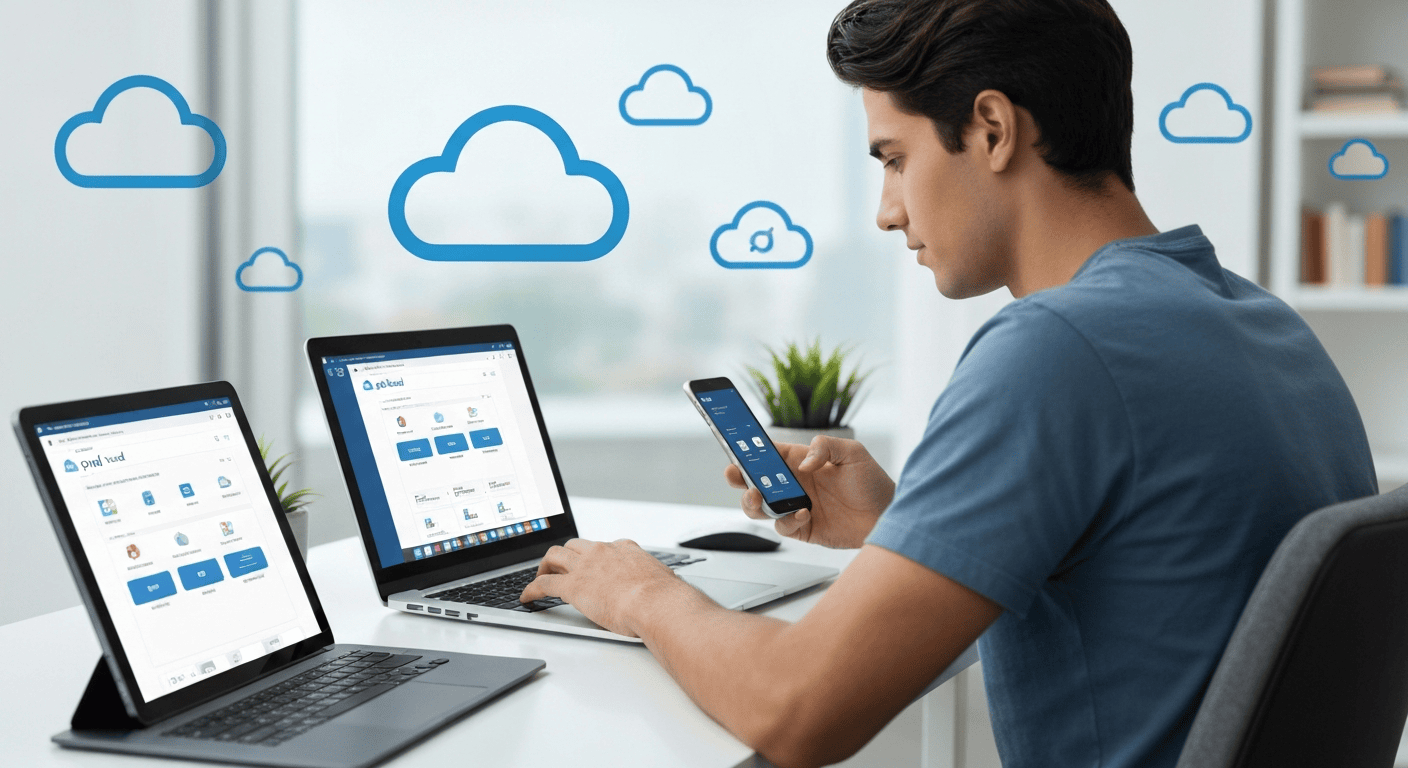 User accessing pCloud on devices